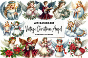 Vintage Christmas Angel Clipart, an Illustration by DreamArtGraphic (Thumbnail 1 of 5)