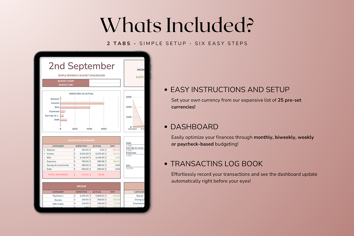 Simple Biweekly Budget - Neutral, a Templates & Theme by The Creative Plans co (Photo 5 of 10)
