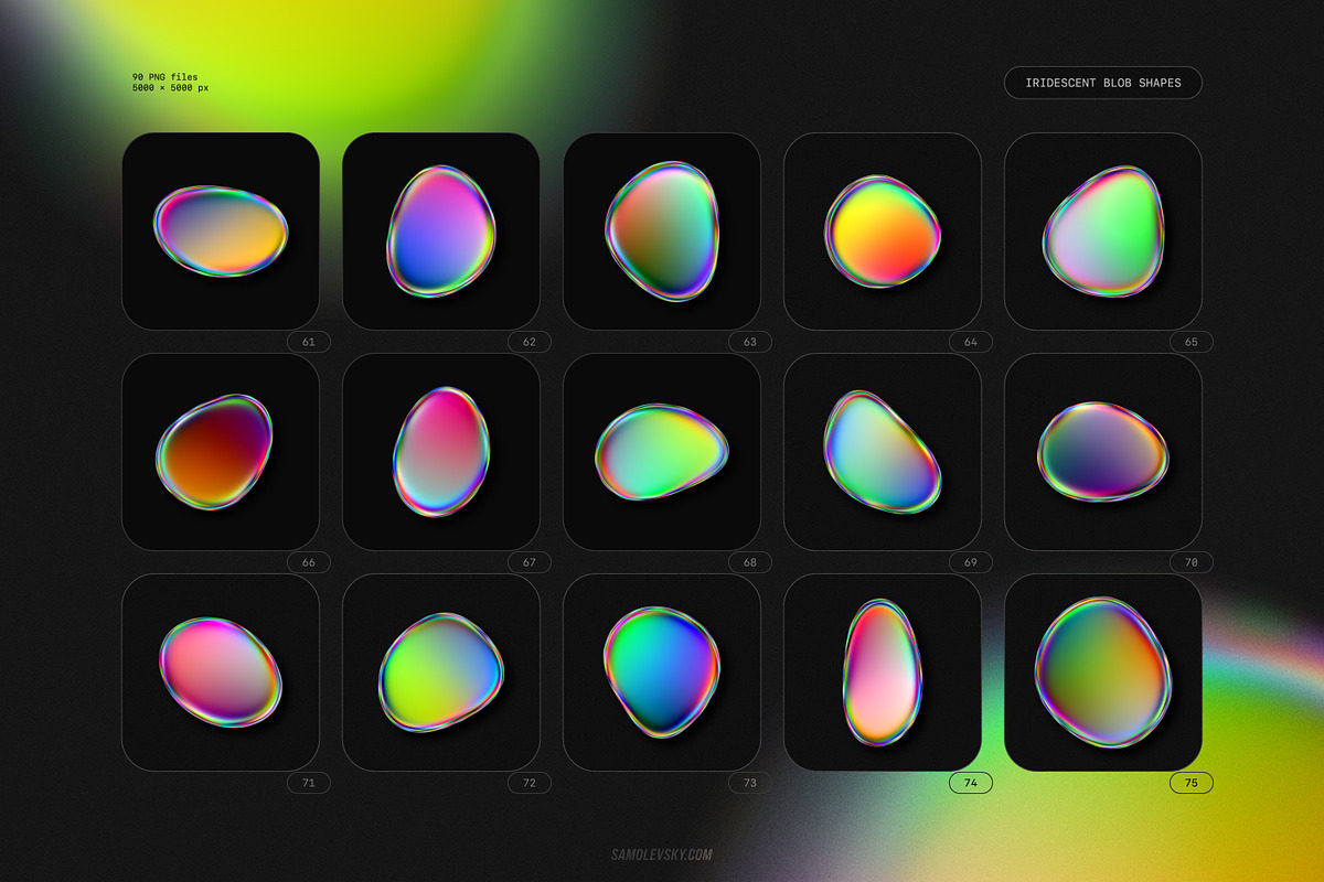 Iridescent Blob Shapes Collection, an Object Graphic by Samolevsky (Photo 10 of 13)