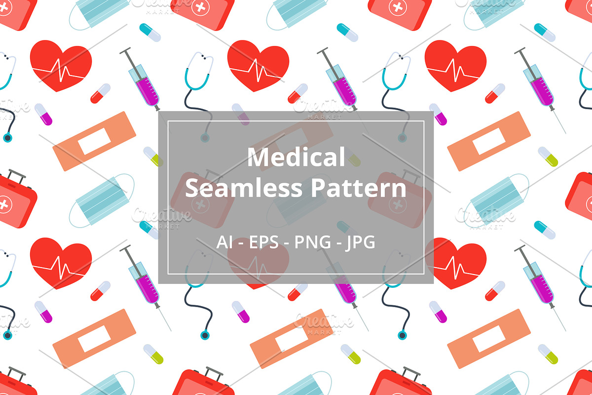 Medical Seamless Pattern, a Pattern Graphic by Bartama Graphic (Photo 1 of 5)
