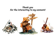 Camping Animals Clipart Bundle 27PNG, an Animal Illustration by InkyQueenArt (Thumbnail 8 of 8)