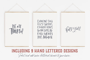 Autumn Harvest Lettering & Elements