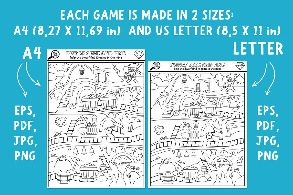 Dwarf coloring games and activities, an Education Illustration by Lexi Claus (Photo 12 of 16)