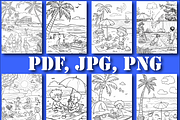 Summer Coloring Pages for Kids, a Seasonal Illustration by Design Zone (Thumbnail 6 of 7)