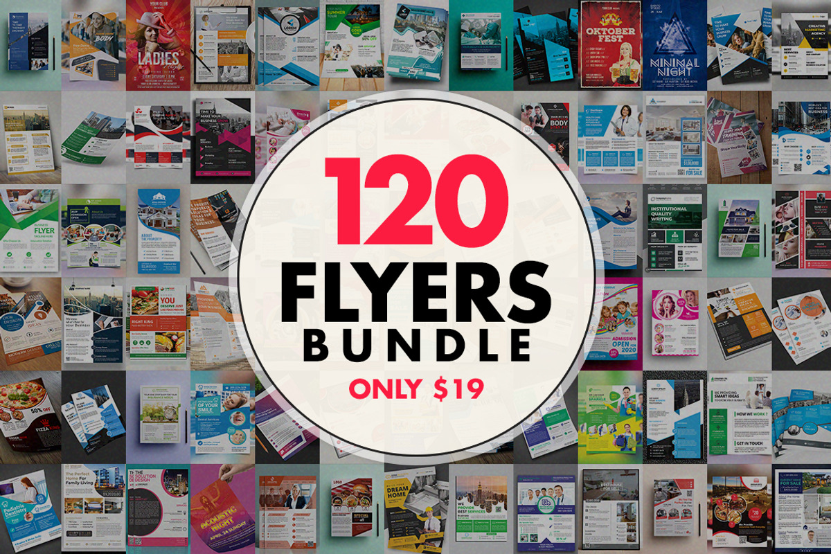 120 Flyer Templates Bundle, a Flyer Template by CodeGrape (Photo 1 of 11)