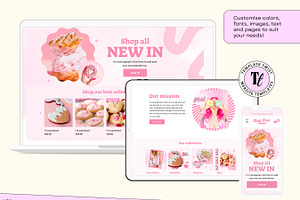 Pink Bakery Cake Website Template