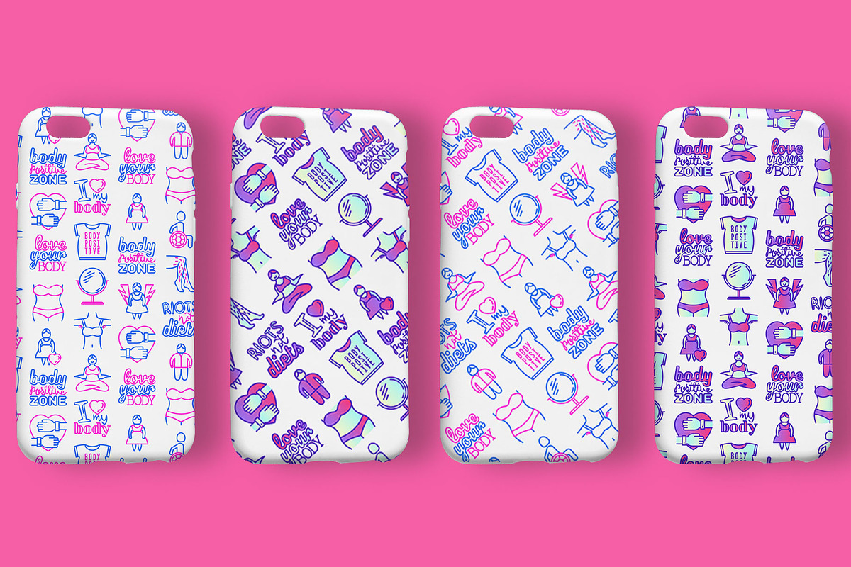 Body Positive Patterns Collection, a Pattern Graphic by Alex Blogoodf (Photo 2 of 9)