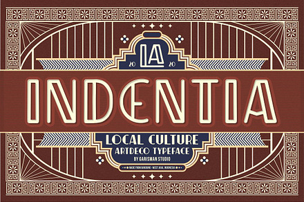Indentia - Art Deco Typeface, a Sans Serif Font by Garisman Std