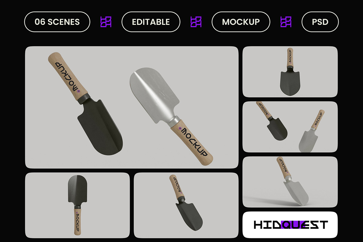 Hand Garden Trowel Mockup, a Household Mockup by hiddemaru (Photo 2 of 4)