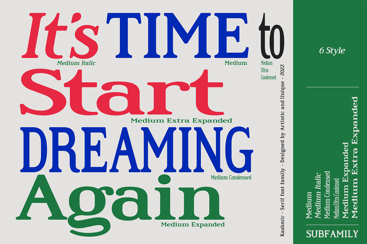 Kashmir - Serif font family, a Serif Font by Artistic & Unique (Photo 12 of 15)