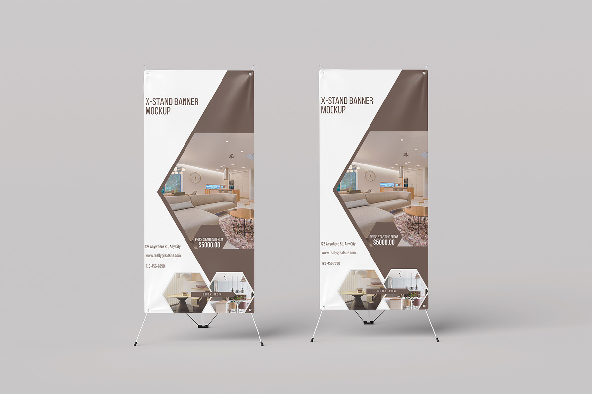 X-Stand Banner Mockup, an Advertising Mockup by Afif_studio (Photo 3 of 9)