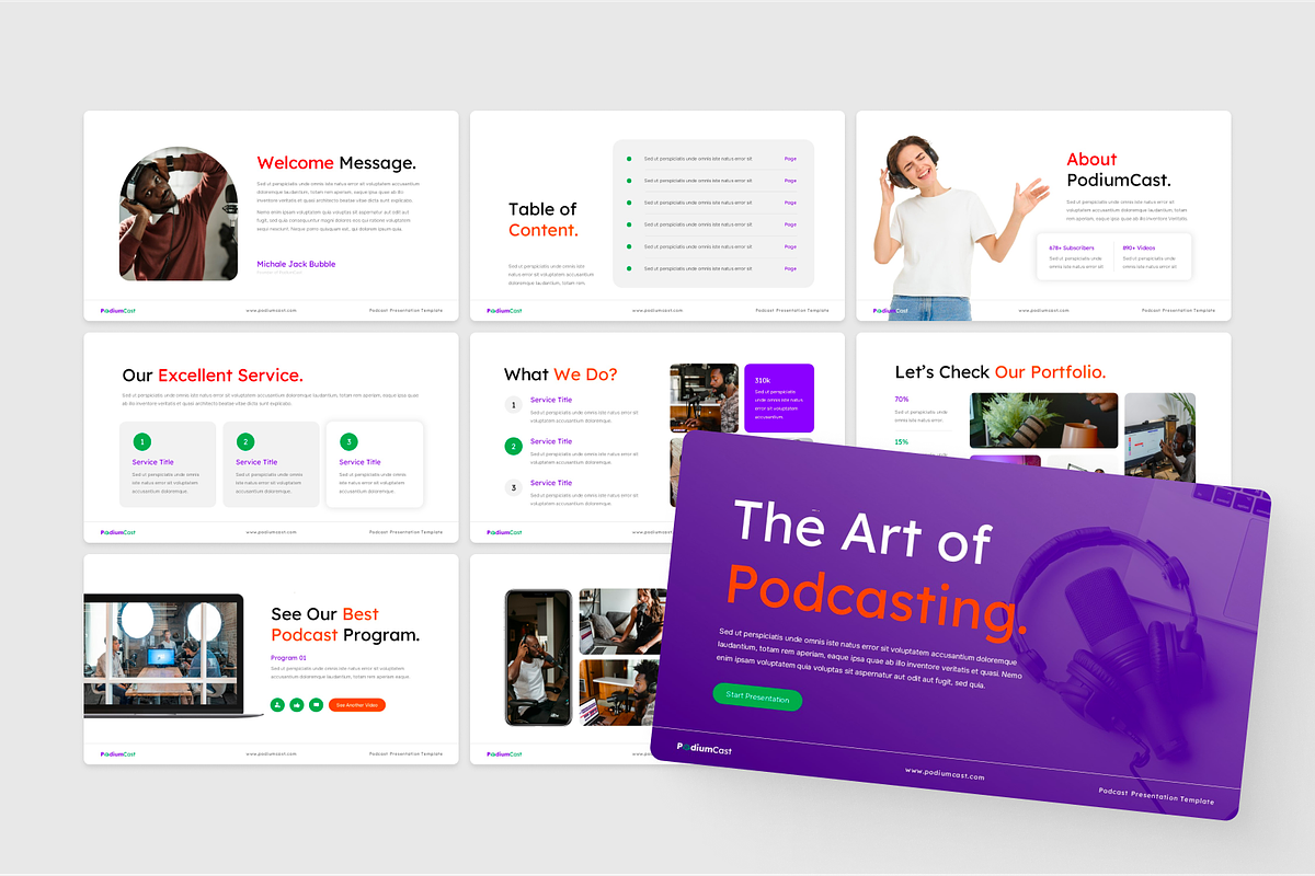PodiumCast - Podcast GoogleSlide, a Presentation Template by SquidPixey (Photo 2 of 6)