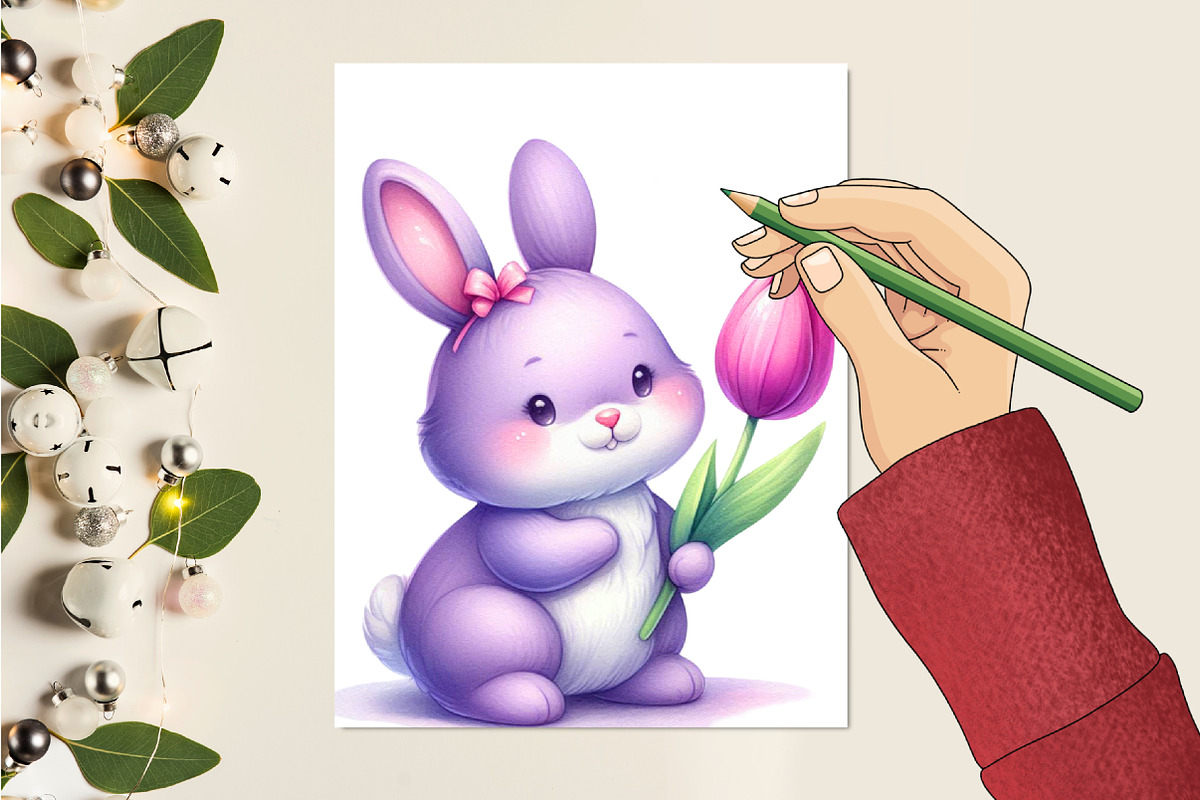 Cute purple spring sublimation, an Illustration by RobertsArt (Photo 3 of 7)
