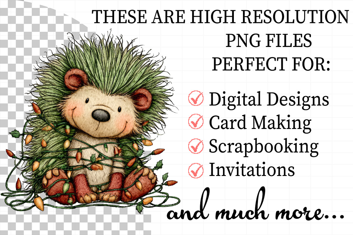 Hedgehog Christmas Clipart, an Illustration by Daily.Designs (Photo 2 of 5)