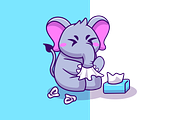 Cute Elephant Flu Cartoon, an Animal Illustration by Artstorystudio (Thumbnail 2 of 3)