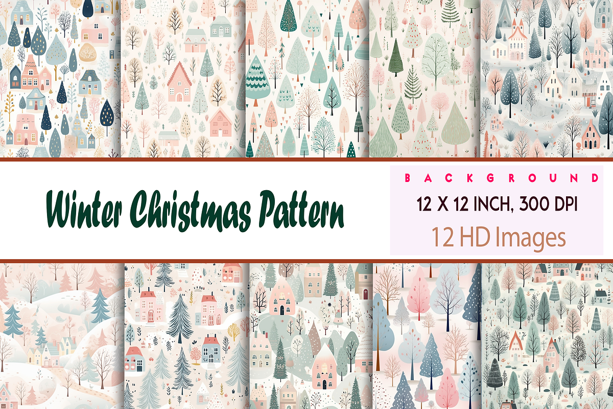 Winter Christmas Pattern, a Pattern Graphic by Printable Treasure (Photo 1 of 5)
