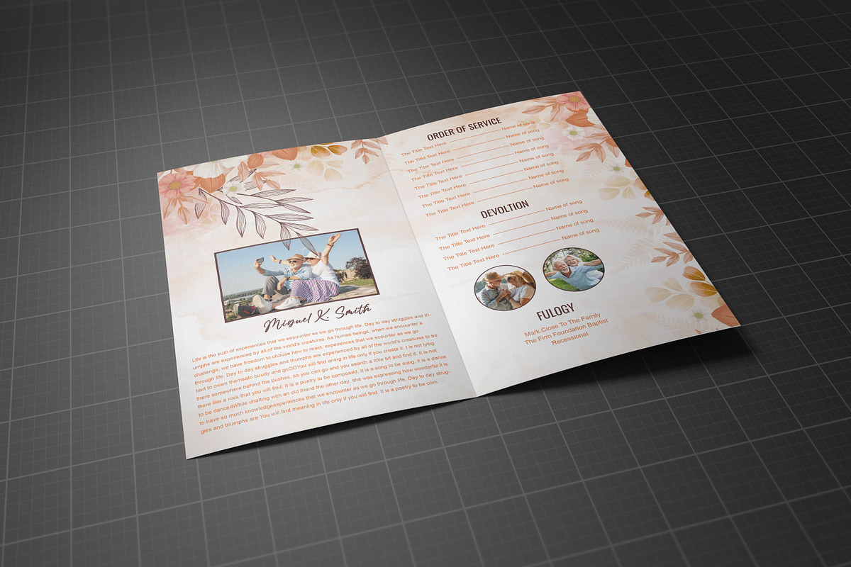 Funeral Program Template Obituary, a Brochure Template by Madhabi Studio (Photo 4 of 6)