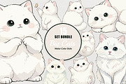 15 Bundle Watercolor Big Cat White, an Animal Illustration by Morspective (Thumbnail 1 of 8)