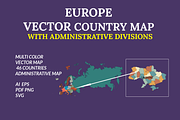 Europe Countries Vector Map, an Object Graphic by Nazim's Shop (Thumbnail 1 of 8)