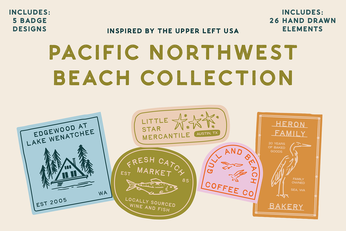 Pacific Northwest Beach Collection, an Animal Illustration by Mere Hunter (Photo 1 of 6)
