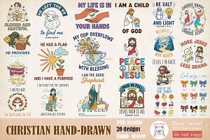 Christian Hand-drawn PNG Bundle, an Object Graphic by GlitterCraft