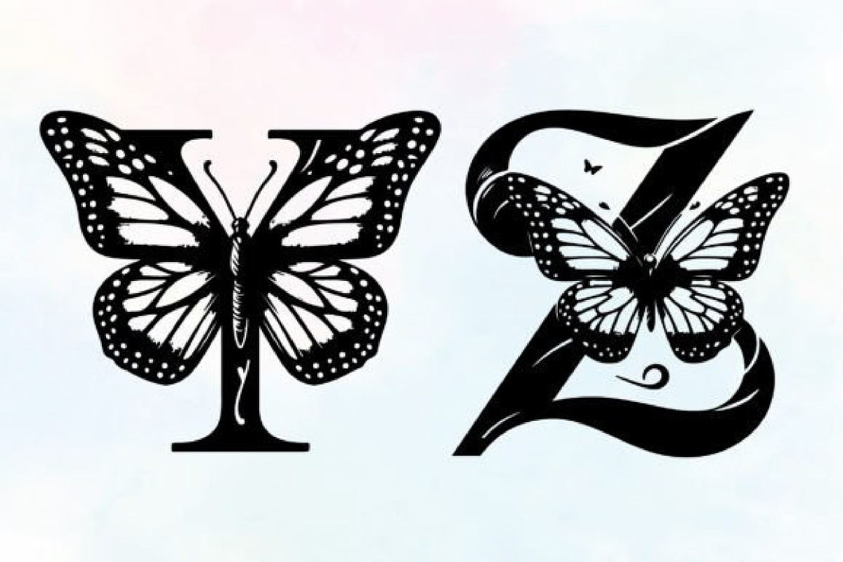 Butterfly Monogram Alphabet PNG, an Illustration by CraftArtStudio (Photo 5 of 6)