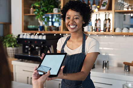 Providing top service, from the cash register to the kitchen, a Photo by Peopleimages.com