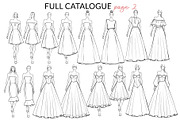 Sale- Bridal/Evening Croquis Pack, an Illustration by Art by Lin (Thumbnail 5 of 5)