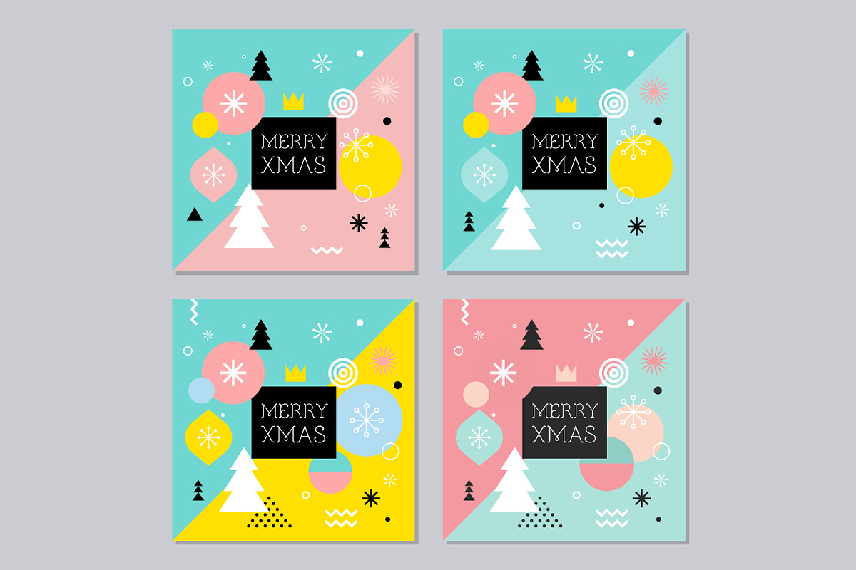 Geometric Christmas graphic set, an Illustration by Marish (Photo 5 of 8)