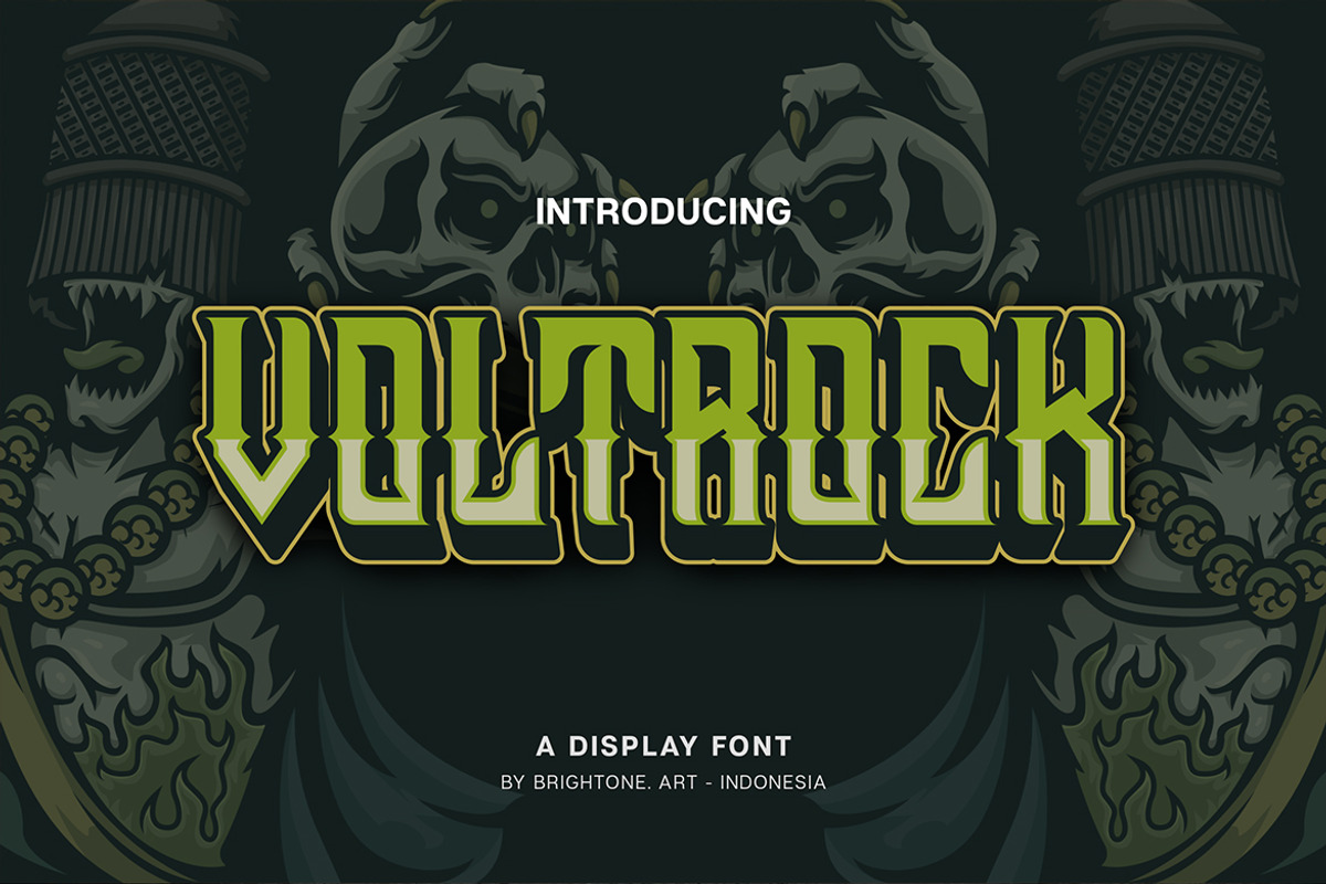 Voltrock - E-Sport Font, a Font by Brightone (Photo 1 of 7)