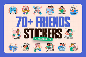 Animated Friends Stickers Pack, an Emoji Icon by Prosymbols