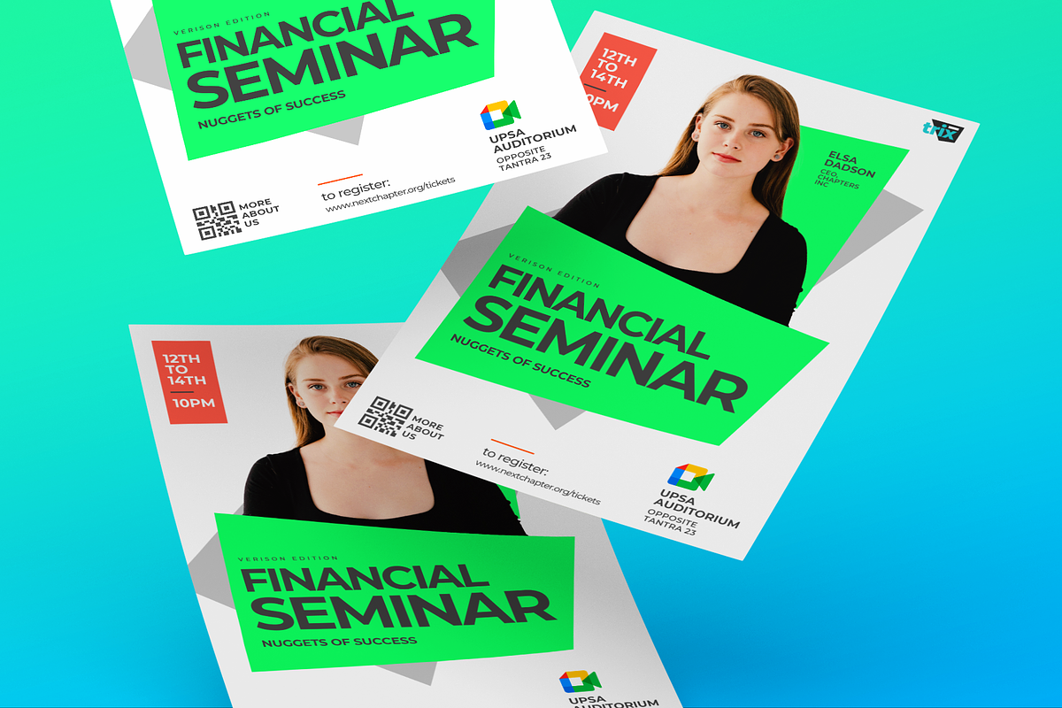 Modern Seminar Flyer | Canva & PSD, a Flyer Template by Vintage Impressions (Photo 6 of 6)