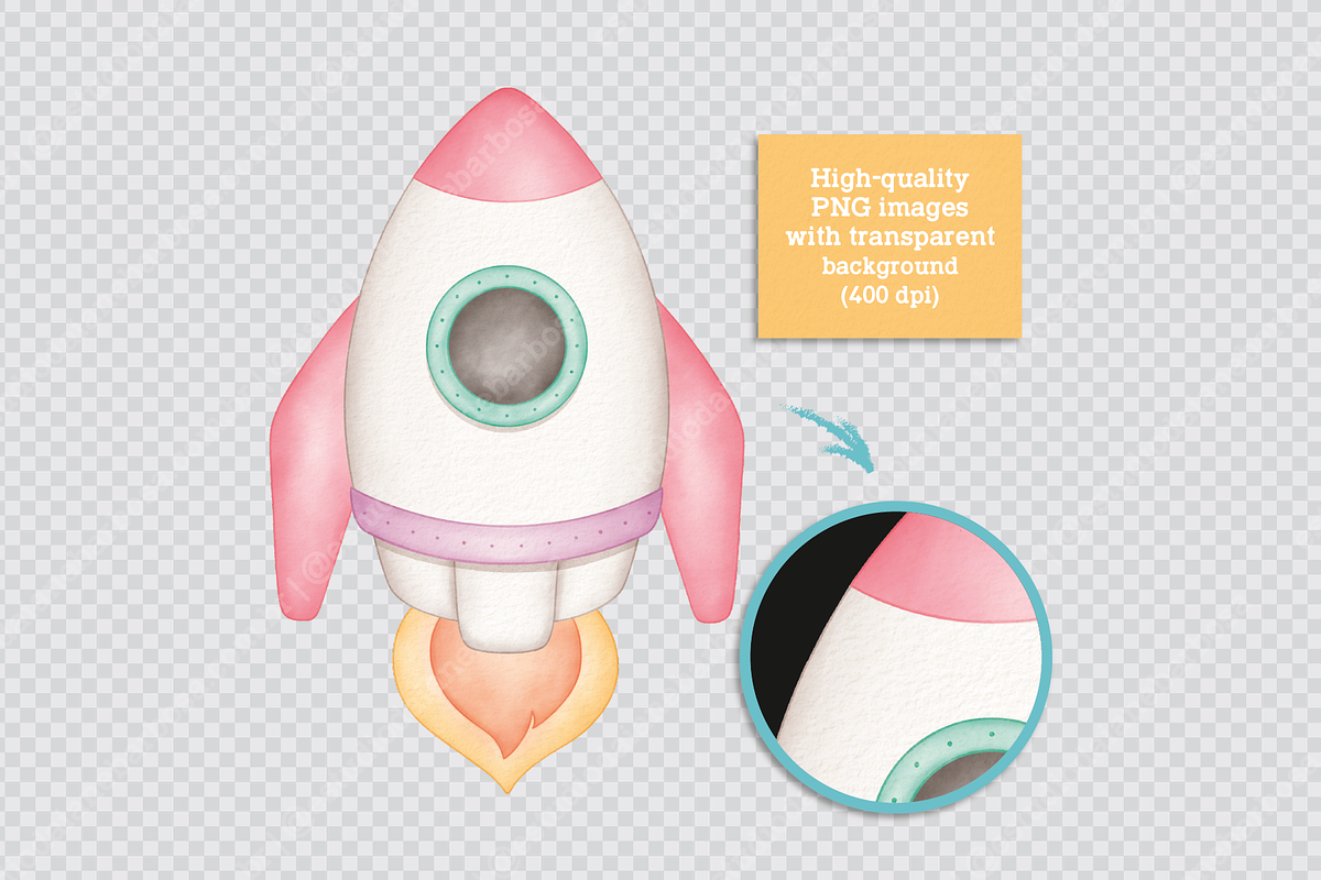 Space Trip (Candy) - Cliparts Set, an Illustration by Estudio Daiane Barbosa (Photo 6 of 10)