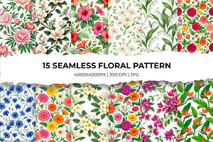 Seamless Floral Repeating Pattern, a Pattern Graphic by nandinigraphics