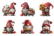 Autumn Gnome Watercolor Clipart, a Seasonal Illustration by CreationArt (Thumbnail 5 of 5)