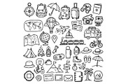 Set of travel outline doodle signs, a Transportation Illustration by Voodz_shop (Thumbnail 1 of 3)