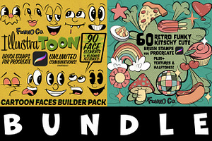 Procreate Bundle! Retro Kitsch Toons