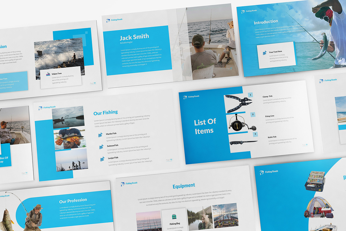 Fishing Powerpoint Template, a Presentation Template by Formatika Studio