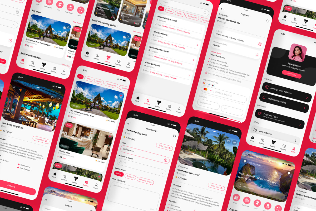 Travel Booking App Mobile UI KIT, an App Template by UICreative (Photo 3 of 4)