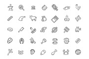 Simple Set of Meat Related Vector, an Outline Icon by Tettygreen (Thumbnail 1 of 2)