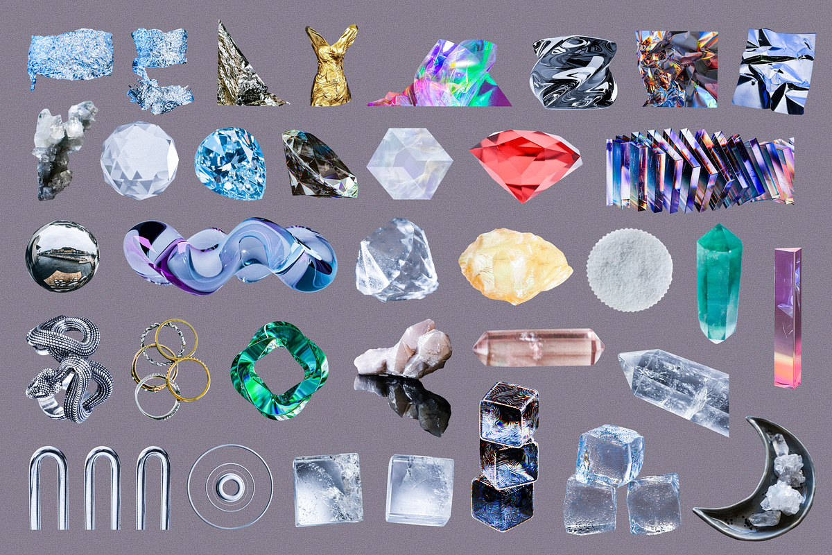 3D Glass & Chrome Collage Pack, an Object Graphic by Anzhelika (Photo 5 of 10)