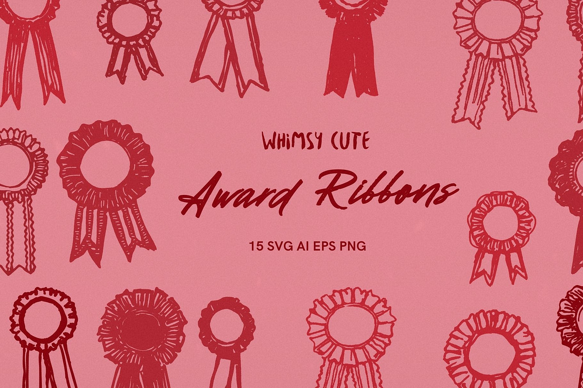 Whimsical Hand Drawn Award Ribbons, an Object Graphic by Take Care Creative (Photo 1 of 10)