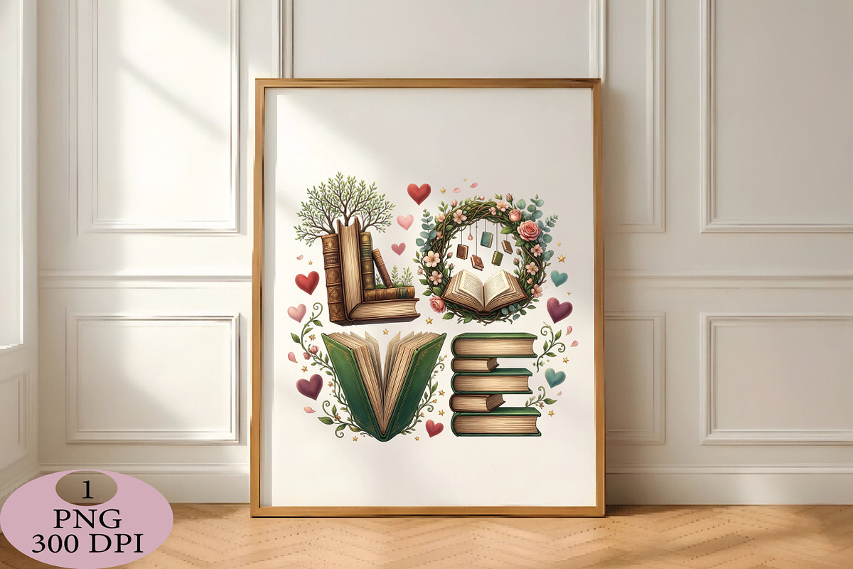 Book Lover Love PNG, an Illustration by Daily.Designs (Photo 5 of 5)