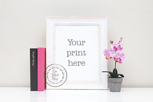 Styled Frame Mockup - orchids, a Print Template by One Little Creative