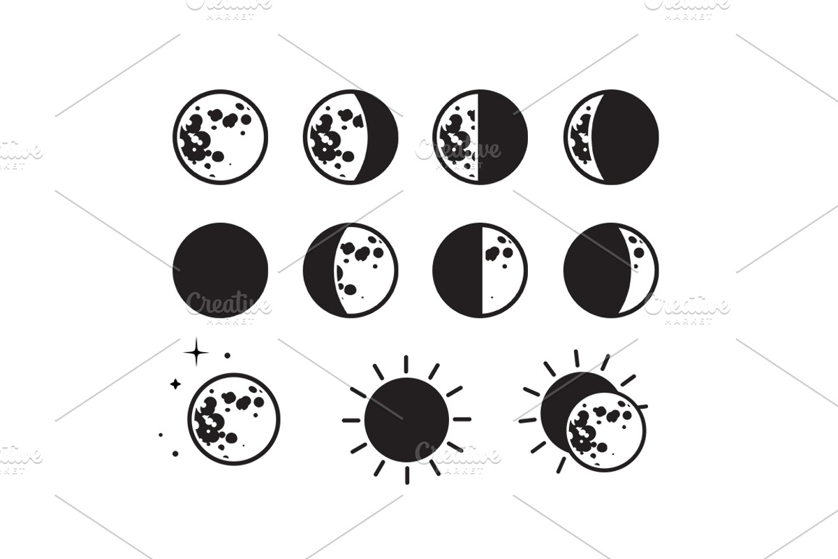 Moon Phases Icon Set, an Icon by MarkieAnn Creative (Photo 2 of 4)