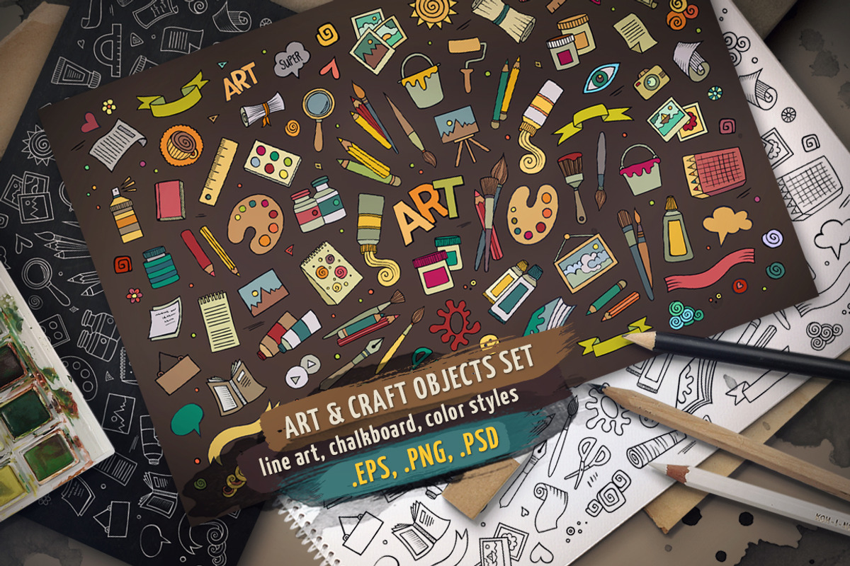 Art Objects & Elements Set, an Object Graphic by BALABOLKA (Photo 1 of 4)