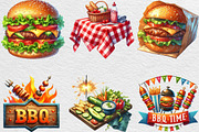 Summer BBQ Party Clipart, an Illustration by Black Bird Studio (Thumbnail 2 of 6)