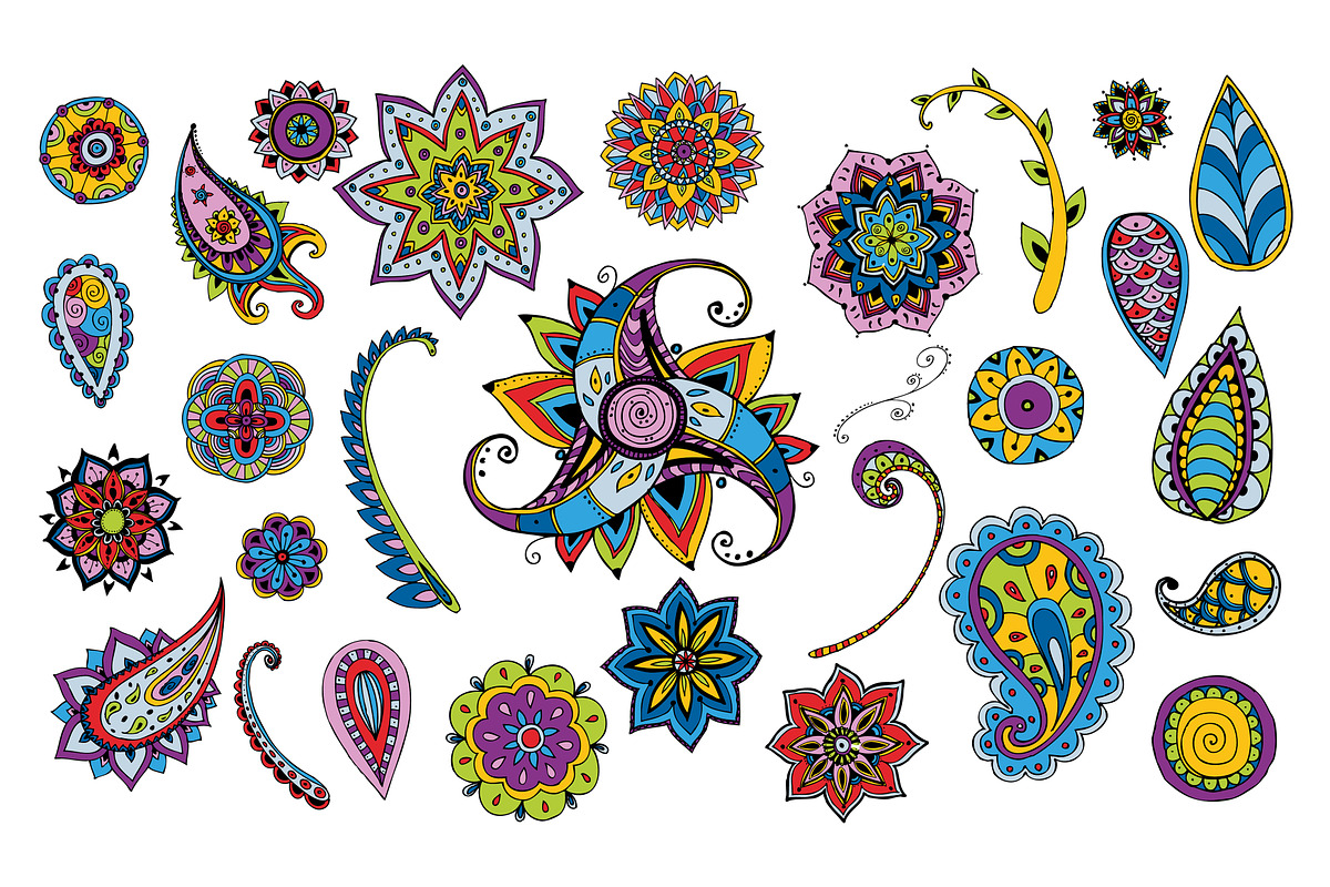 Floral doodle elements, a Templates & Theme by kizi (Photo 2 of 4)