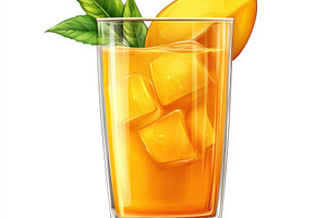 Refreshing Mango Ice Drink in Glass, a Food & Drink Photo by Pixeness Studio