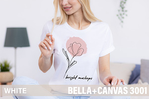 Bella Canvas 3001 White Mock Up, a Print Template by BrightMockups